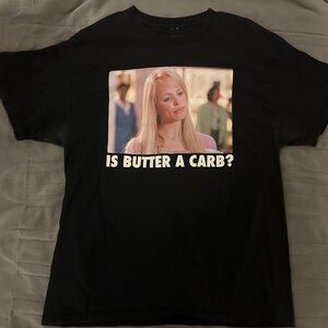 Graphic Tee — "Is Butter a Carb?" Black T-Shirt